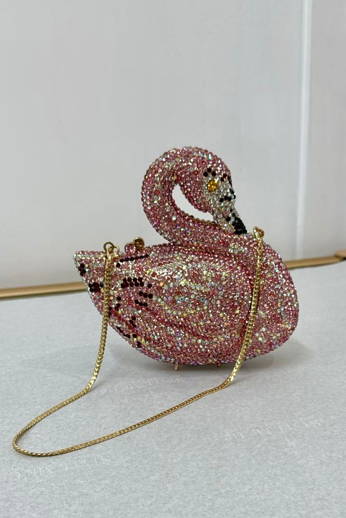 Crystal Rock Pink Crystal Swan Evening Bag available at Style Me Up, Central Coast, Australia
