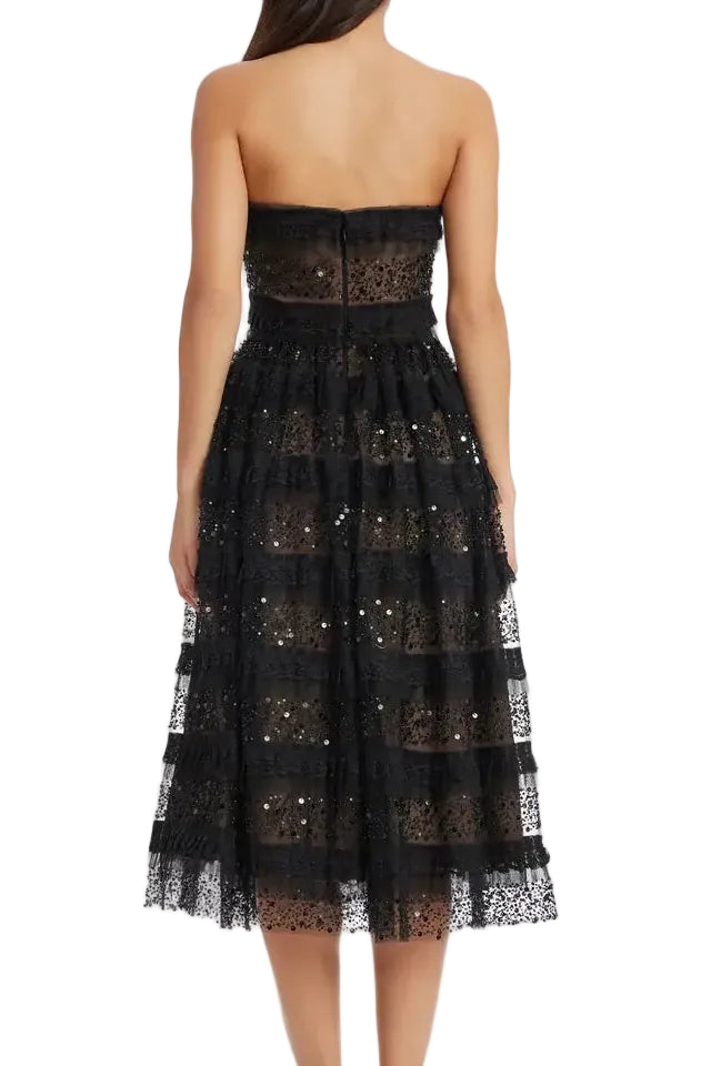 Dress The Population Ruby Tiered Beaded Lace Dress