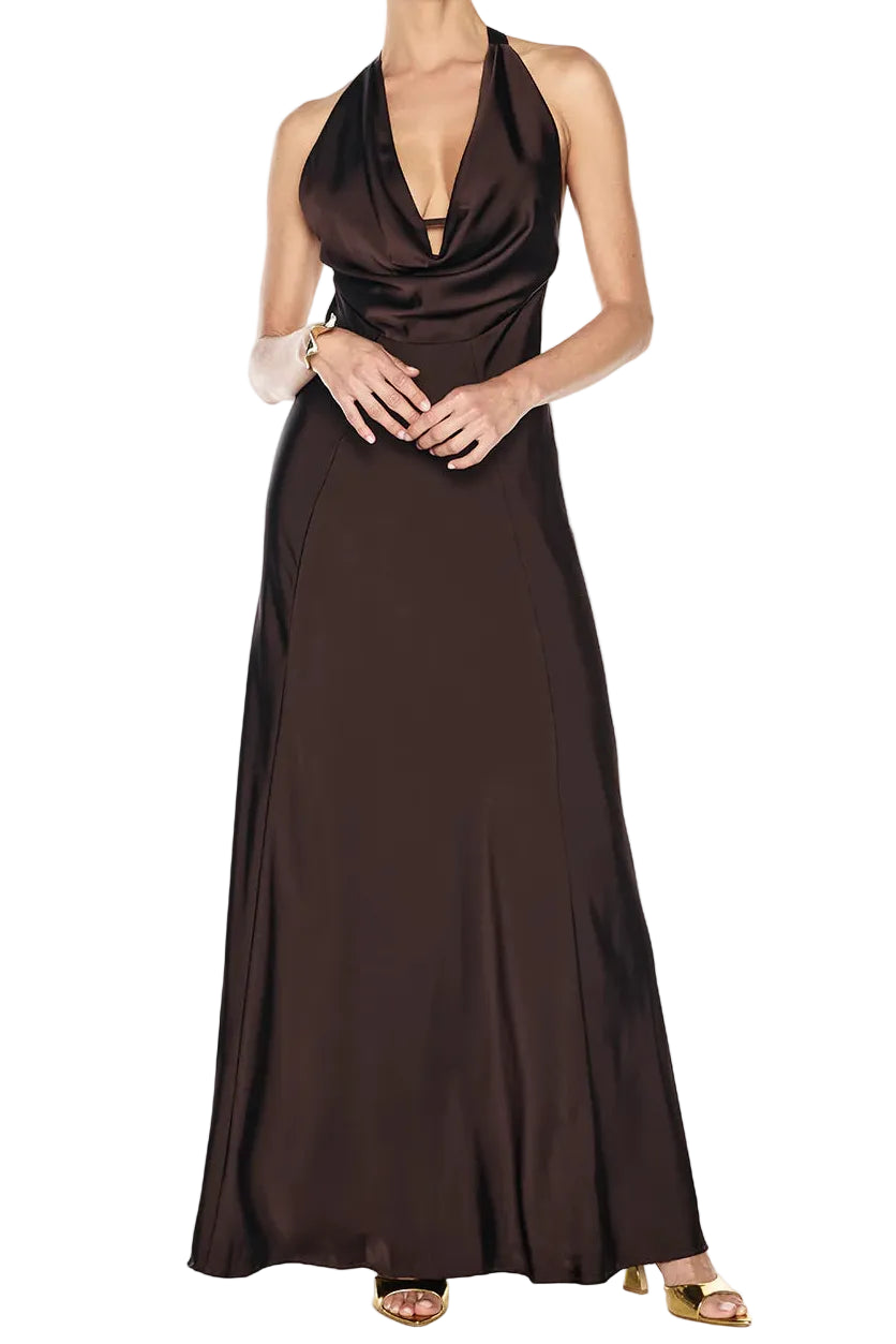 Manning Cartell Dark Chocolate Charmed Cowl Slip Dress, available at Style Me Up, Central Coast, Australia