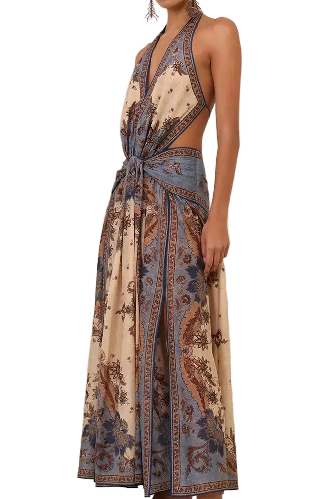 Zimmermann Ascension Plunge Halter Maxi Dress, available at Style Me Up, Central Coast, Au