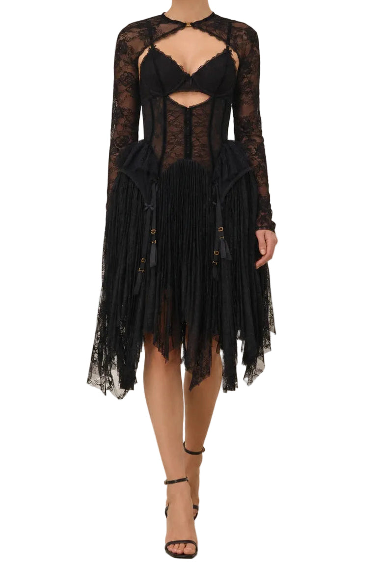 Zimmermann Black Valiant Lingerie Mini Dress