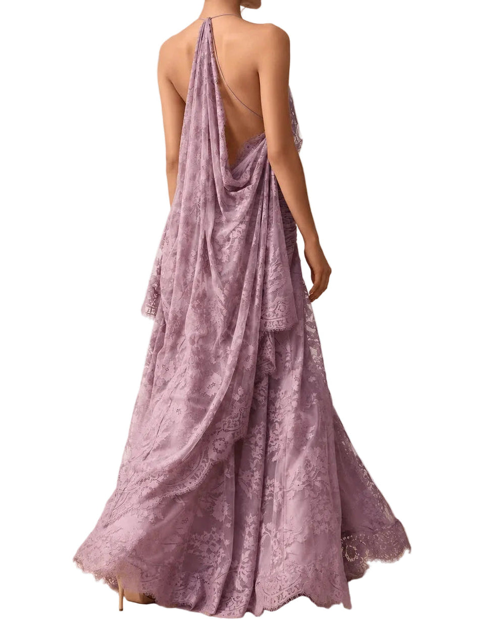 Zimmermann Clash Lace Drape Maxi Dress