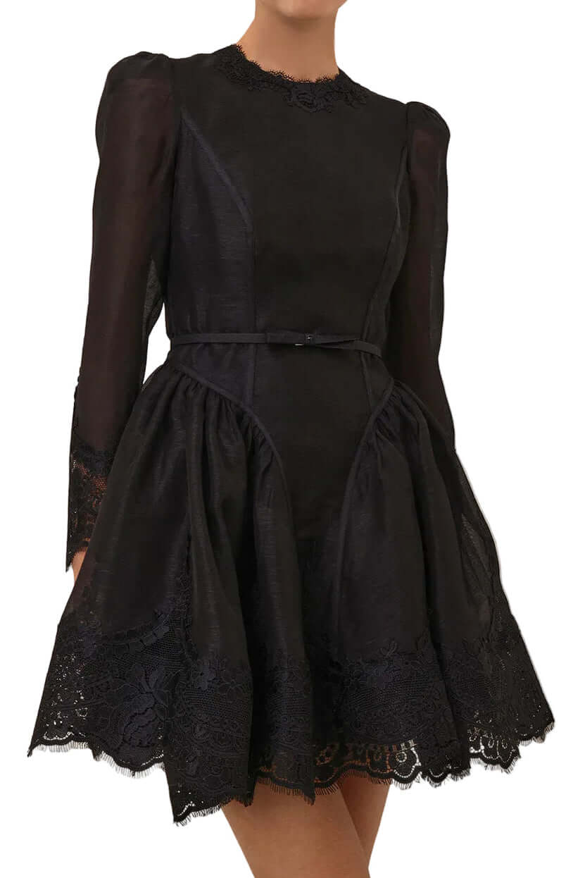 Zimmermann Hypnotic Lace Trim Mini Dress | Style Me Up, Au Zimmermann Hypnotic Lace Trim Mini Dress | Style Me Up, Au