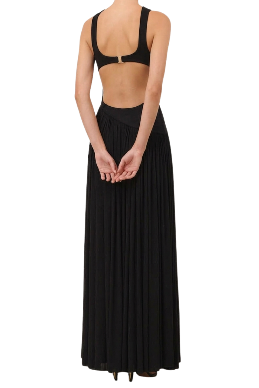 Zimmermann Luna Asymmetric Jersey Dress in Black