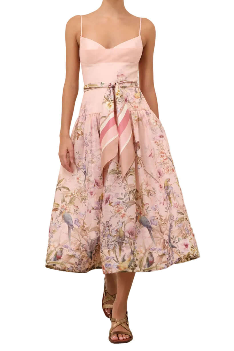 princess polly baby blue dress Zimmermann Patience Midi Dress in Mustard Floral main image 1