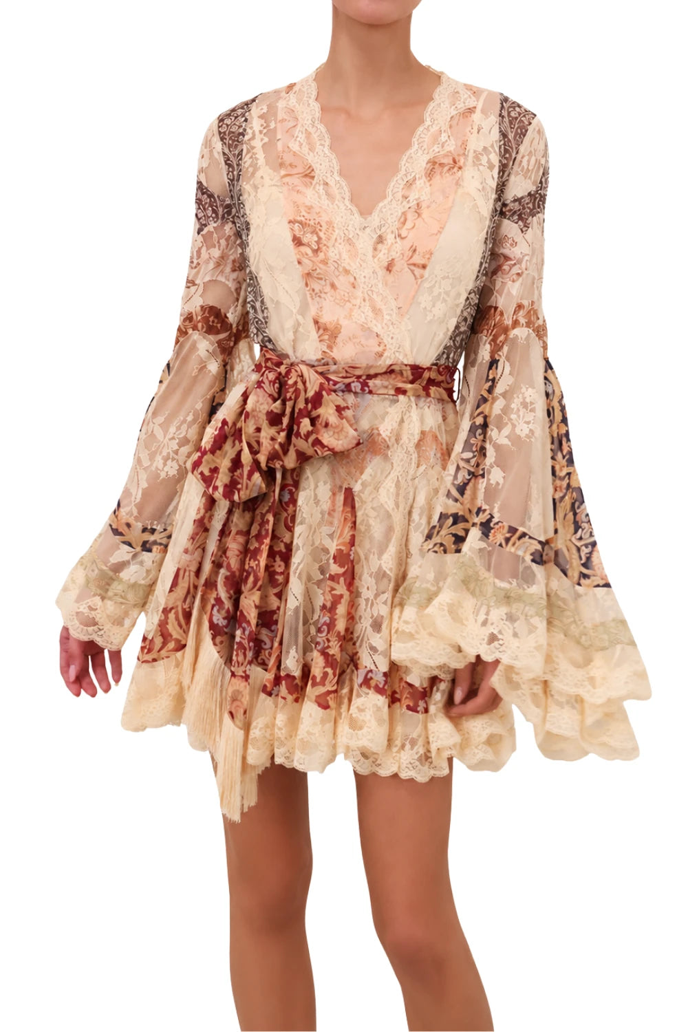 Zimmermann Valiant Panelled Wrap Mini Dress